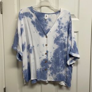 Vici tie dye button down blouse